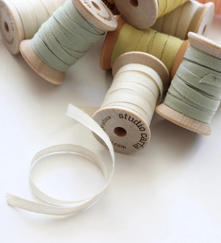 Cotton Ribbon - Wood Spool - 5 Yards