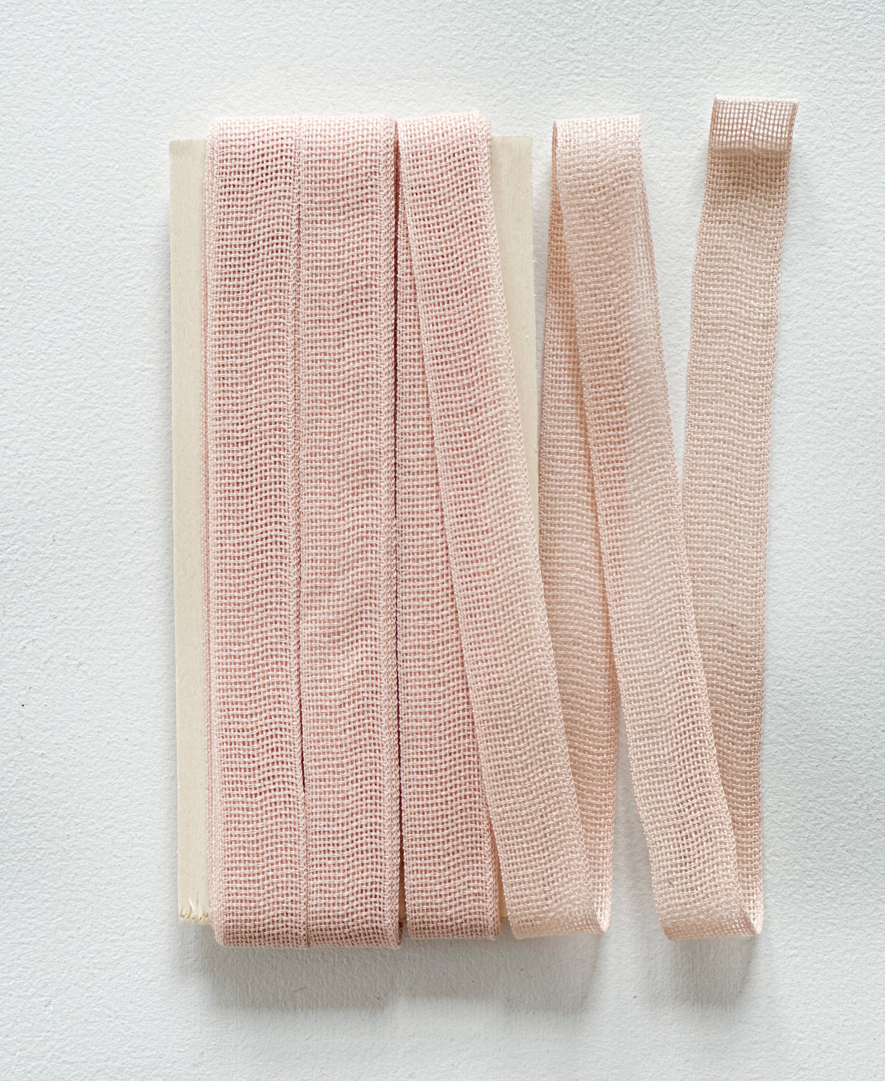 Loose Weave Cotton Ribbon - 10 yds - Wooden Paddle