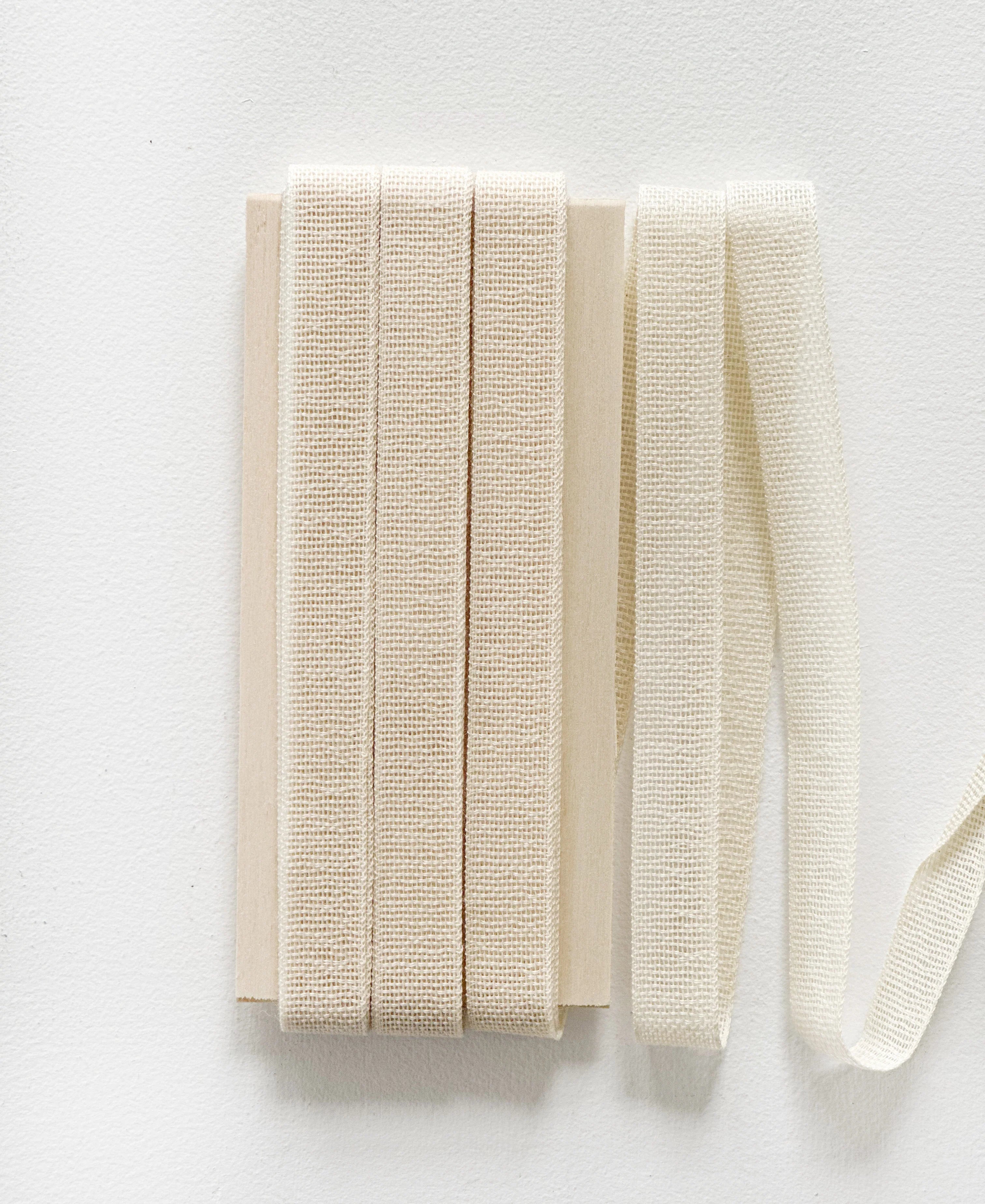 Loose Weave Cotton Ribbon - 10 yds - Wooden Paddle